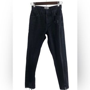 AGOLDE Jamie High Rise Classic Jean In Washed Black Size Women’s 24